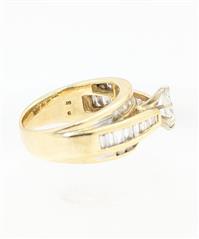 Rosy Blue ZEI 14K Solid Yellow Gold 7.7g Round Diamond Wedding Ring Size-6